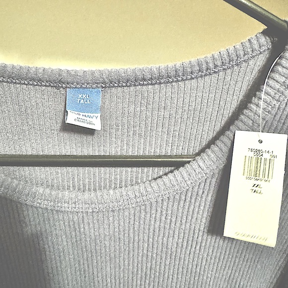 BNWT Old Navy - Long Sleeve - Cozy Brushed Cotton - XXL Tall - Volcanic Glass - Picture 2 of 5